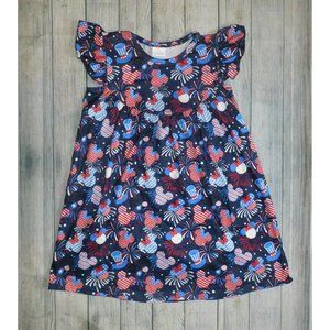 Boutique Minnie Mickey Mouse 4th of July Patriotic Girls Dress